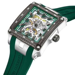 ΡΟΛΟΙ CERRUTI  CIWGR0053702 CERRUTI Odissea Automatic Green Silicone Strap