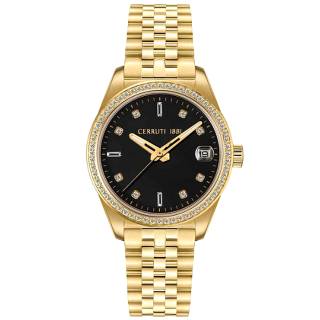 ΡΟΛΟΙ CERRUTI  CIWLG0043301 CERRUTI Baccio Crystals Gold Stainless Steel Bracelet