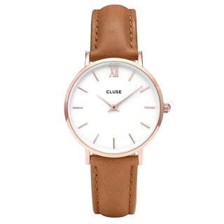 ΡΟΛΟΙ CLUSE  CL30021 CLUSE Minuit Brown Leather Strap