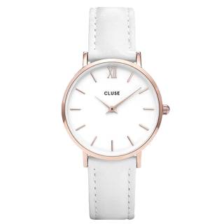 ΡΟΛΟΙ CLUSE CL30056 CLUSE Minuit White Leather Strap