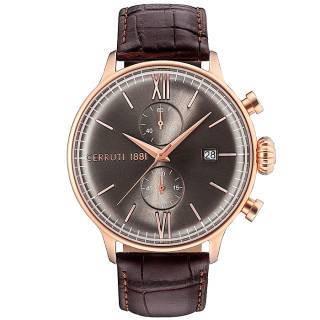 ΡΟΛΟΙ CERROUTI CRA178SR13BR CERRUTI Dervio Brown Leather Chronograph