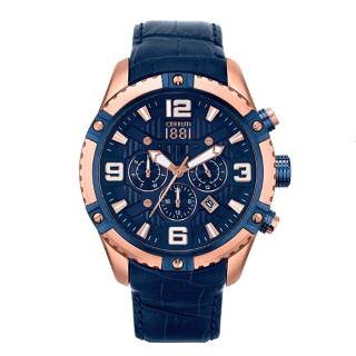 ΡΟΛΟΙ CERROUTI CRA20104 CERRUTI Laponte Blue Leather Strap