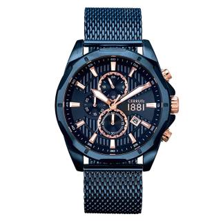 ΡΟΛΟΙ CERRUTI  CRA20504 CERRUTI Melitello Chronograph Blue Stainless Steel Bracelet