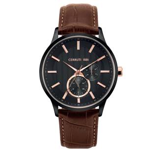 ΡΟΛΟΙ CERRUTI  CRA20803 CERRUTI Carzano Brown Leather Strap