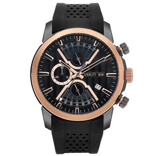 ΡΟΛΟΙ CERROUTI CRA21502 CERRUTI 1881 Soraga Chronograph Black Silicone Strap