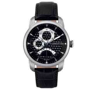 ΡΟΛΟΙ CERRUTI  CRA21605 CERRUTI Tesero Black Leather Strap