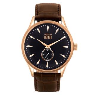 ΡΟΛΟΙ CERROUTI CRA24003 CERRUTI Clusone Brown Leather Strap