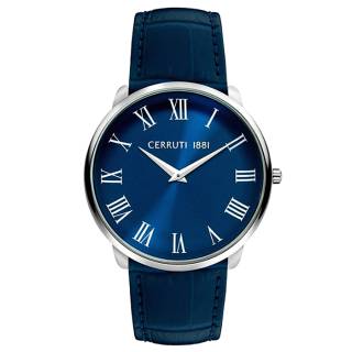 ΡΟΛΟΙ CERROUTI CRA24509 CERRUTI Aldeno Blue Leather Strap