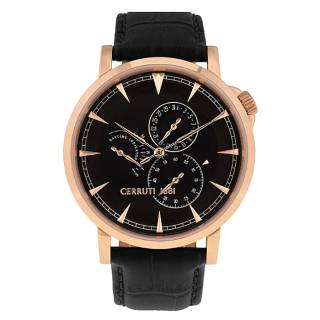 ΡΟΛΟΙ CERRUTI  CRA24902 CERRUTI Caiano Black Leather Strap