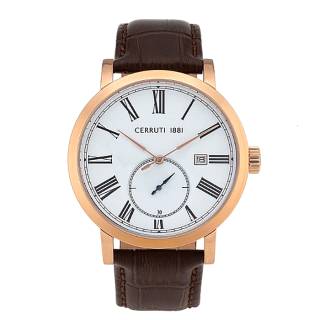 ΡΟΛΟΙ CERRUTI  CRA25001 CERRUTI Sarnonico Brown Leather Strap