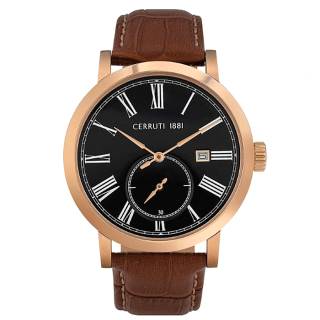 ΡΟΛΟΙ CERROUTI  CRA25002 CERRUTI Sarnonico Brown Leather Strap