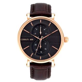 ΡΟΛΟΙ CERROUTI  CRA26002 CERRUTI Scorrano Brown Leather Strap