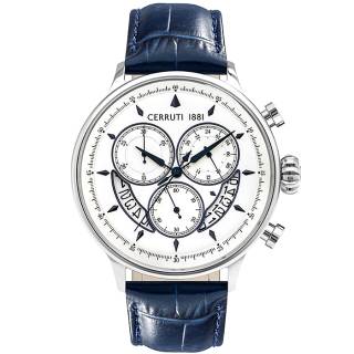 ΡΟΛΟΙ CERROUTI CRA26802 CERRUTI Dervio Blue Leather Chronograph