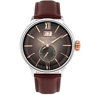 ΡΟΛΟΙ CERROUTI CRA27302 CERRUTI Dervio Brown Leather Strap