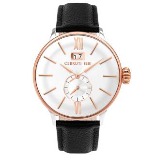 ΡΟΛΟΙ CERROUTI CRA27303 CERRUTI Dervio Black Leather Strap