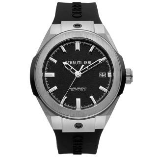 ΡΟΛΟΙ CERROUTI CRA29001 CERRUTI Ruscello Black Silicone Strap