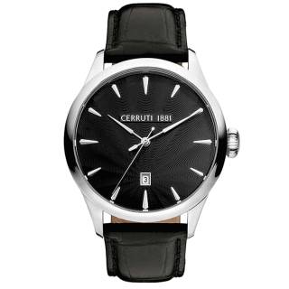 ΡΟΛΟΙ CERROUTI CRA29101 CERRUTI Campestri Black Leather Strap