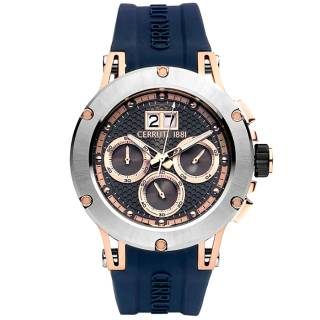 ΡΟΛΟΙ CERROUTI CRA29601 CERRUTI Velletri Chronograph Blue Silicon Strap