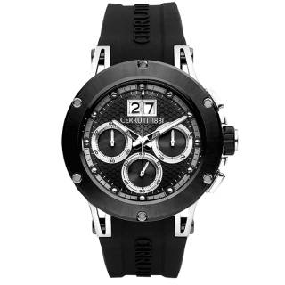 ΡΟΛΟΙ CERROUTI CRA29602 CERRUTI Velletri Chronograph Black Silicon Strap