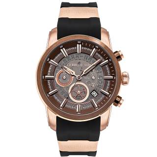 ΡΟΛΟΙ CERROUTI CRA30203 CERRUTI Tesero Black Rubber Chronograph