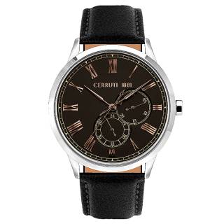 ΡΟΛΟΙ CERROUTI CRA30601 CERRUTI Carzano Black Leather Strap