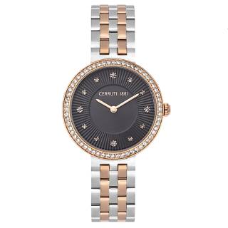 ΡΟΛΟΙ CERROUTI  CRM21703 CERRUTI Valfloriana Crystals Two Tone Stainless Steel Bracelet