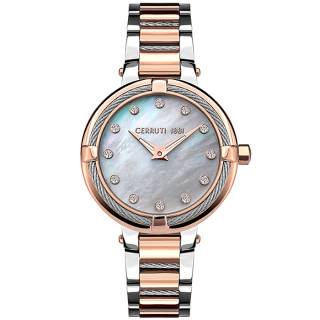 ΡΟΛΟΙ CERROUTI CRM29201 CERRUTI Gardena Crystals Two Tone Stainless Steel Bracelet