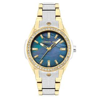 ΡΟΛΟΙ CERROUTI CRM29405 CERRUTI Ruscello Crystals Two Tone Stainless Steel Bracelet