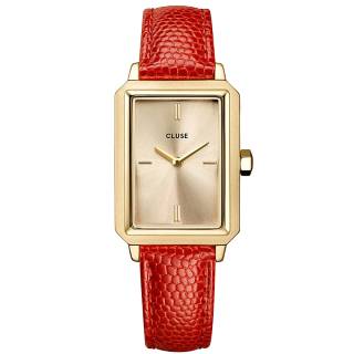 ΡΟΛΟΙ CLUSE CW11505 CLUSE Fluette  Red Leather Strap