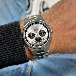 ΡΟΛΟΙ CLUSE CW20807 CLUSE Vigoureux Chronograph Silver Stainless Steel Bracelet