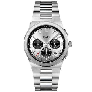 ΡΟΛΟΙ CLUSE CW20807 CLUSE Vigoureux Chronograph Silver Stainless Steel Bracelet