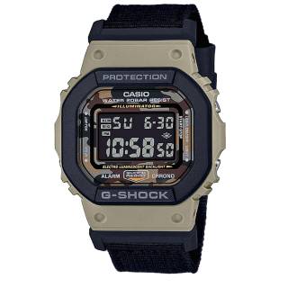 ΡΟΛΟΙ CASIO DW-5610SUS-5ER CASIO G-Shock Chronograph  Beige case with Black Fabric Strap