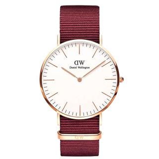 ΡΟΛΟΙ DANIEL WELLINGTON  DW00100267 DANIEL WELLINGTON Roselyn Bordeaux Fabric Strap 40mm