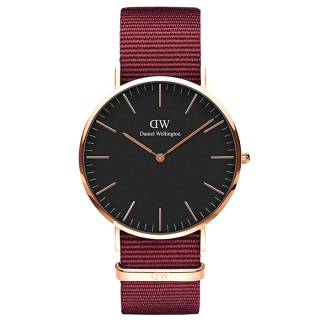 ΡΟΛΟΙ DANIEL WELLINGTON DW00100269  DANIEL WELLINGTON Roselyn Bordeaux Fabric Strap 40mm