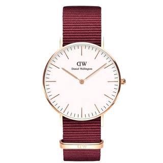 ΡΟΛΟΙ DANIEL WELLINGTON  DW00100271 DANIEL WELLINGTON Roselyn Bordeaux Fabric Strap 36mm