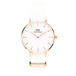 ΡΟΛΟΙ DANIEL WELLINGTON  DW00100311 DANIEL WELLINGTON Petite Dover White Fabric Strap