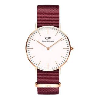 ΡΟΛΟΙ DANIEL WELLINGTON DW00500146 DANIEL WELLINGTON Roselyn Bordeaux Fabric Strap + Bayswater Strap Gift Set 36mm