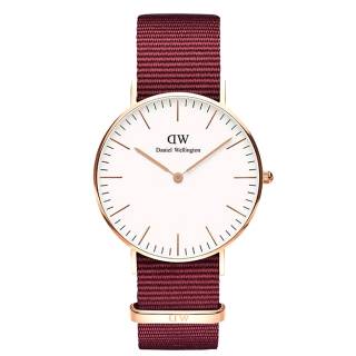 ΡΟΛΟΙ DANIEL WELLINGTON DW00500150 DANIEL WELLINGTON Roselyn Bordeaux Fabric Strap + St Mawes Strap Gift Set 36mm