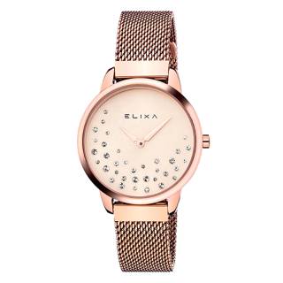 ΡΟΛΟΙ ELIXA E121-L492 ELIXA Beauty Crystals Rose Gold Stainless Steel Bracelet