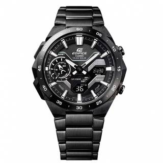 ΡΟΛΟΙ CASIO   ECB-2200DC-1AEF CASIO Edifice Windflow Τough Solar Chronograph Black Stainless Steel Bracelet