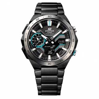 ΡΟΛΟΙ CASIO  ECB-2200DD-1AEF CASIO Edifice Windflow Τough Solar Chronograph Black Stainless Steel Bracelet