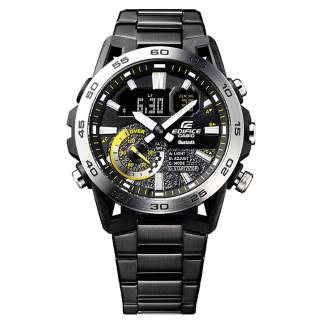 ΡΟΛΟΙ CASIO  ECB-40DC-1AEF CASIO Edifice Sospensione Dual Time Chronograph Black Stainless Steel Bracelet