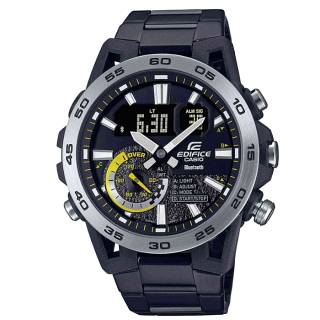 ΡΟΛΟΙ CASIO  ECB-40DC-1AEF CASIO Edifice Sospensione Dual Time Chronograph Black Stainless Steel Bracelet