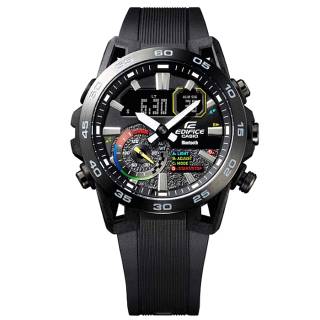 ΡΟΛΟΙ CASIO   ECB-40MP-1AEF CASIO Edifice Sospensione Dual Time Chronograph Black Rubber Strap