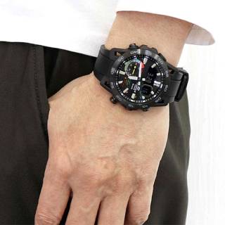 ΡΟΛΟΙ CASIO   ECB-40MP-1AEF CASIO Edifice Sospensione Dual Time Chronograph Black Rubber Strap