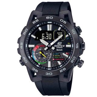 ΡΟΛΟΙ CASIO   ECB-40MP-1AEF CASIO Edifice Sospensione Dual Time Chronograph Black Rubber Strap