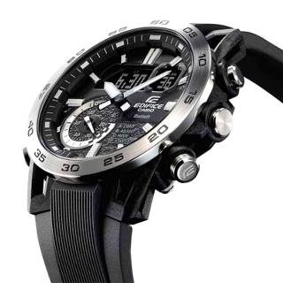 ΡΟΛΟΙ CASIO   ECB-40P-1AEF CASIO Edifice Sospensione Dual Time Chronograph Black Rubber Strap