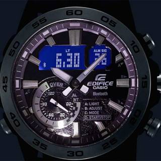 ΡΟΛΟΙ CASIO   ECB-40P-1AEF CASIO Edifice Sospensione Dual Time Chronograph Black Rubber Strap