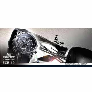 ΡΟΛΟΙ CASIO  ECB-40PB-1AEF CASIO Edifice Sospensione Smartwatch Black Rubber Strap