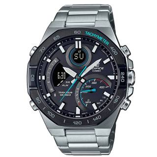 ΡΟΛΟΙ  CASIO  ECB-950DB-1AEF CASIO Edifice Tough Solar Smartwatch Chronograph Silver Stainless Steel Bracelet